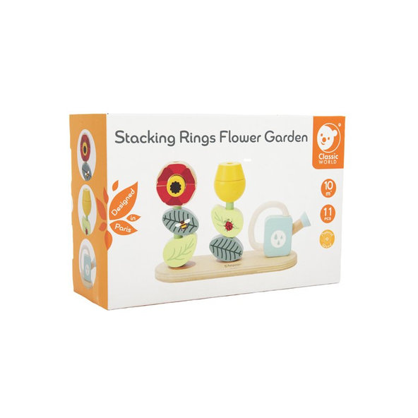 TEDDIES Skladačka drevo Kvetinová záhrada 11ks 10m +