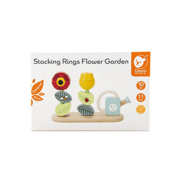 TEDDIES Skladačka drevo Kvetinová záhrada 11ks 10m +