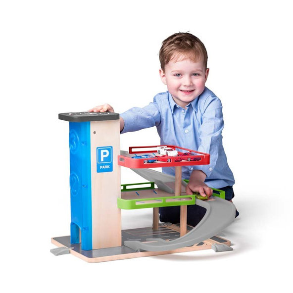 WOODY Garáž s výťahom a príslušenstvom - drevo/plast