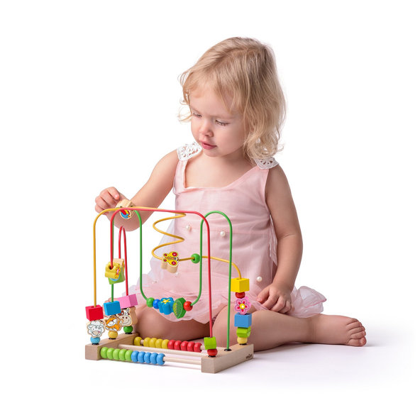 WOODY Motorický labyrint s počítadlem a zvířátky