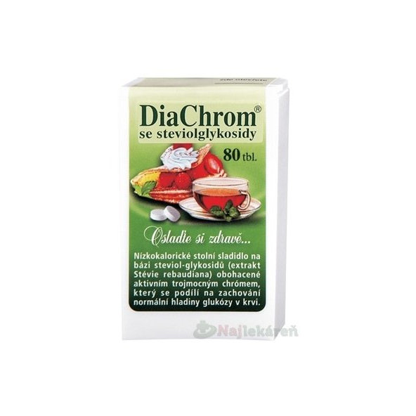 DiaChrom nízkokalorické sladidlo s glykozidmi steviolu 80 tbl