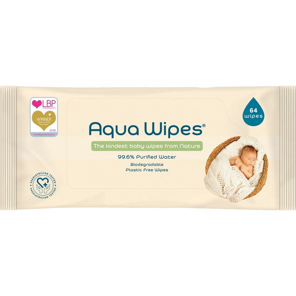 AQUA WIPES EKO Obrúsky detské vlhčené, 64ks