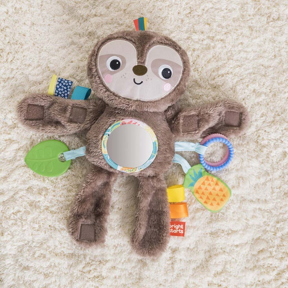 BRIGHT STARTS Hračka plyšová závesná Slingin’ Sloth Travel Buddy 3m+