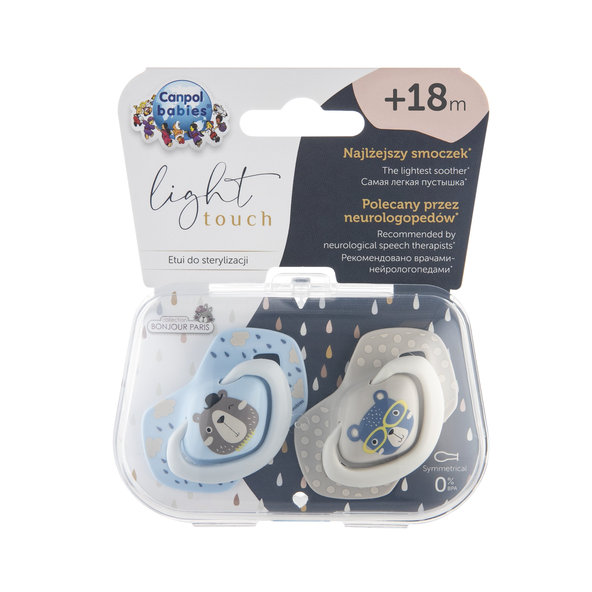 CANPOL BABIES Set symetrických silikónových cumlíkov 18 m+ Bonjour Paris modrý