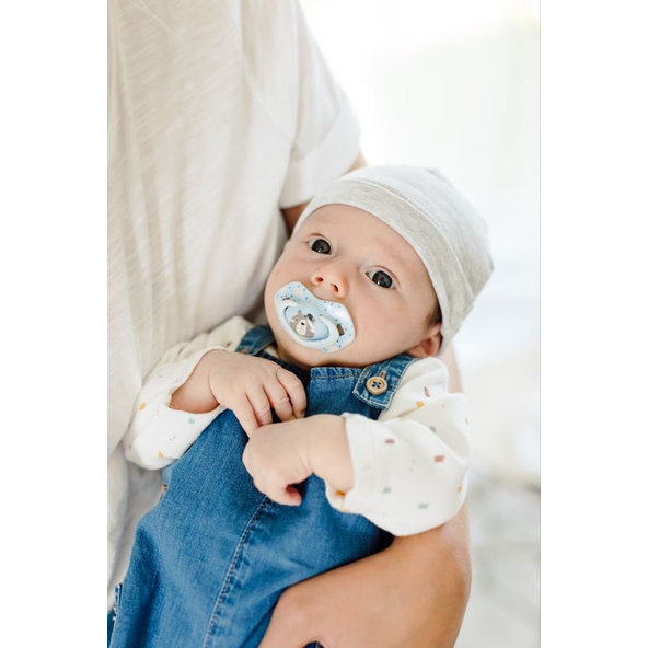 CANPOL BABIES Set symetrických silikónových cumlíkov 18 m+ Bonjour Paris modrý