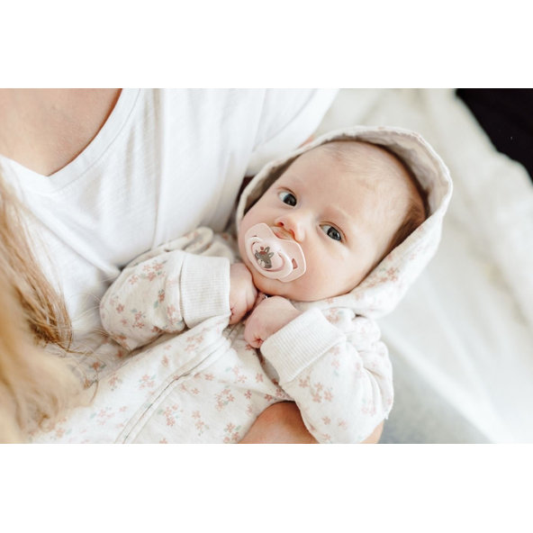 CANPOL BABIES Set symetrických silikónových cumlíkov 18 m+ Bonjour Paris ružový