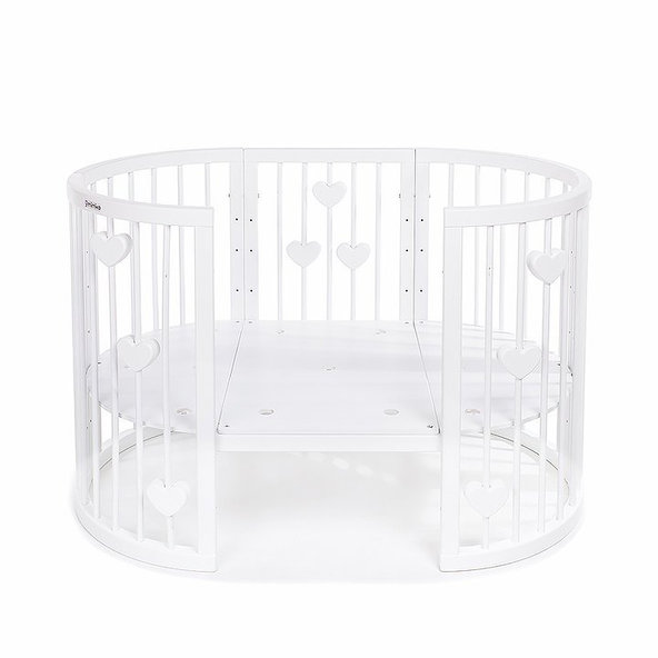 MIMIKO Postieľka okrúhla 9v1 Hearts White