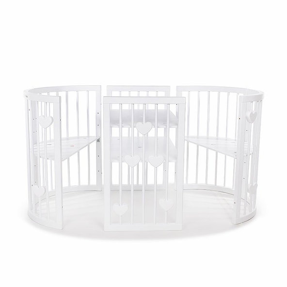 MIMIKO Postieľka okrúhla 9v1 Hearts White