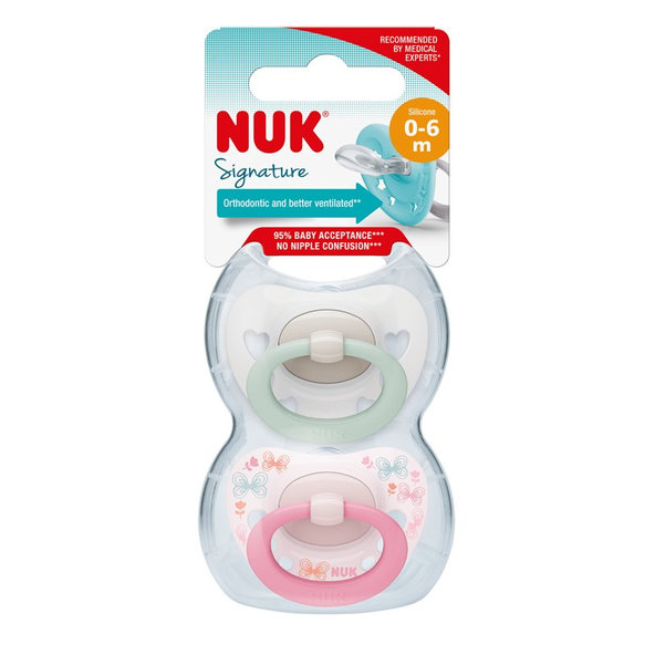 NUK Cumlík Signature 0-6m. 2 ks box holka