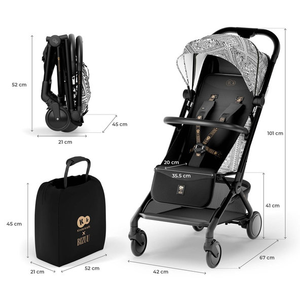 KINDERKRAFT Kočík športový Pilot 2 Lunar Black Bizuu
