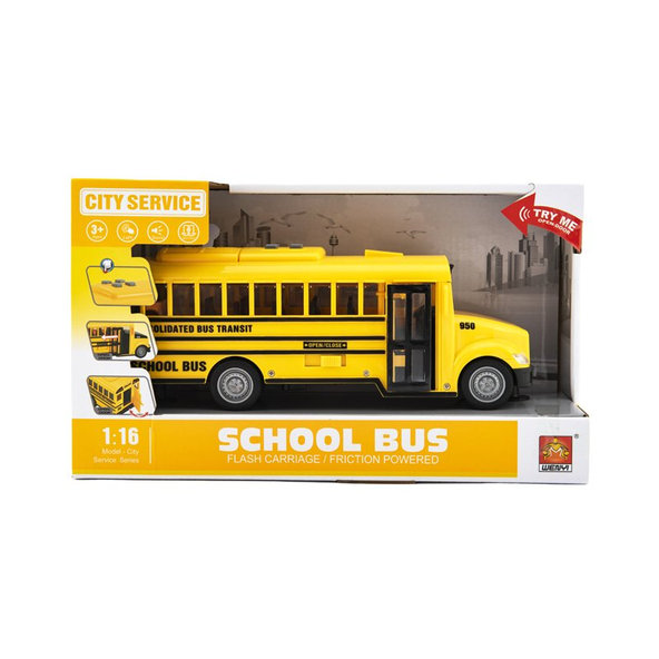 TEDDIES Autobus školský 27cm na zotrvačník