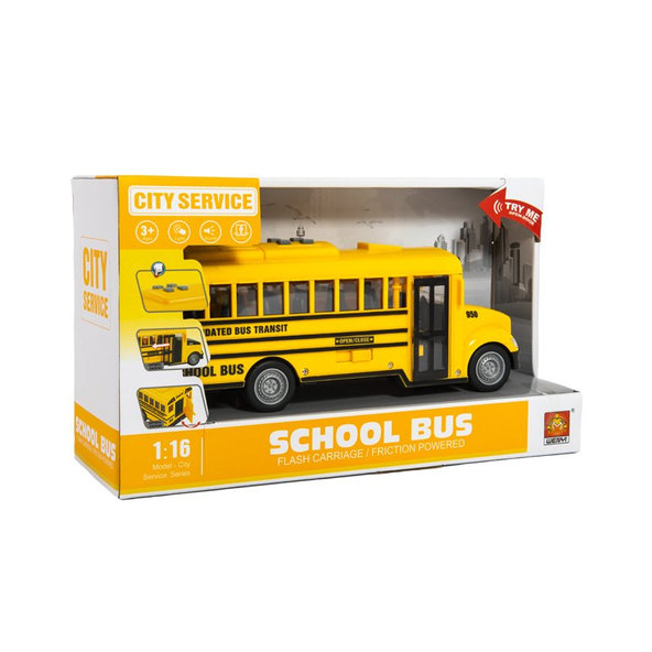 TEDDIES Autobus školský 27cm na zotrvačník