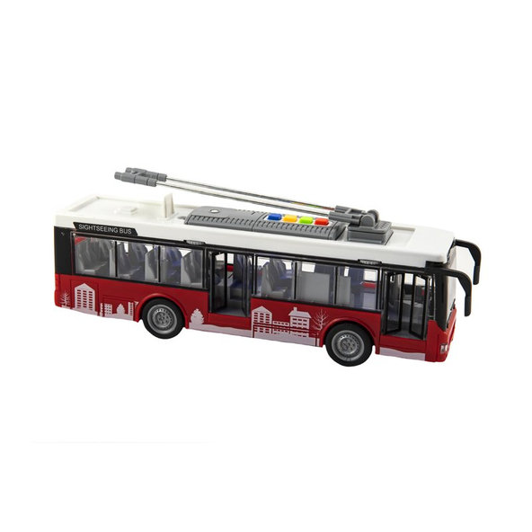 TEDDIES Autobus / trolejbus 28cm na zotrvačník