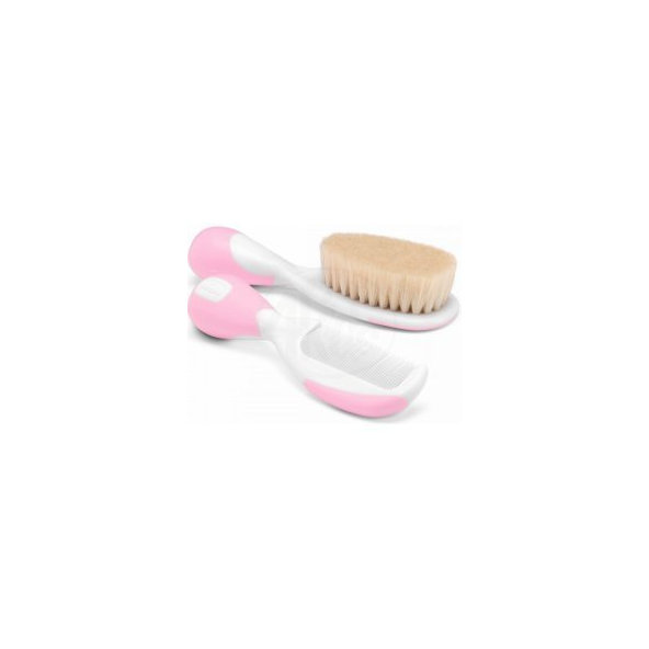 CHICCO Hrebeň a Kefka ružová, 0m+, 1x1 set