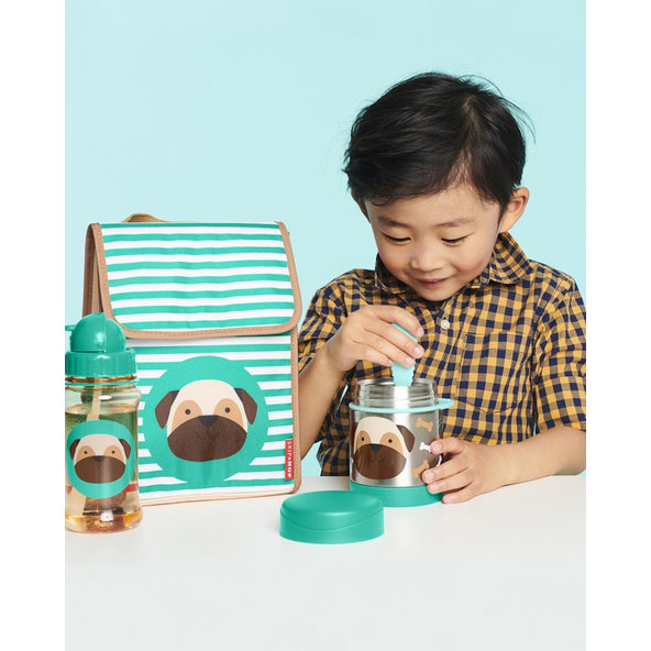 SKIP HOP Zoo Hrnček so slamkou PP bez PVC a BPA Mopslík 12 m+