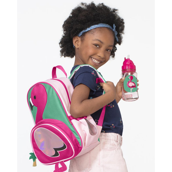 SKIP HOP Zoo Hrnček so slamkou PP bez PVC a BPA Plameniak 12 m+