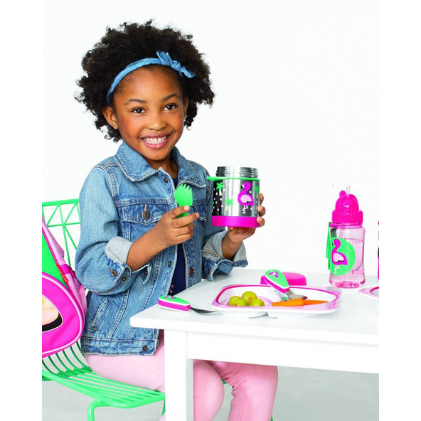 SKIP HOP Zoo Hrnček so slamkou PP bez PVC a BPA Plameniak 12 m+