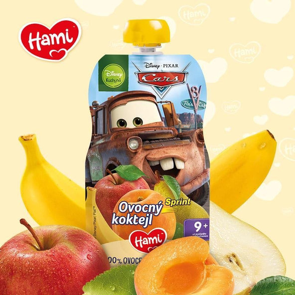 HAMI Kapsička ovocná Disney Cars Ovocný koktail 110g, 9+