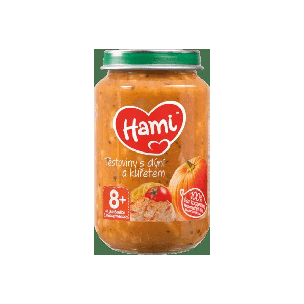 HAMI Príkrm mäsovo-zeleninový Cestoviny s tekvicou a kuracím mäsom 200g
