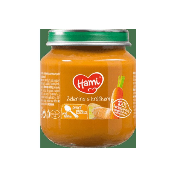 HAMI Zelenina s králikom (125 g) - maso-zeleninový príkrm