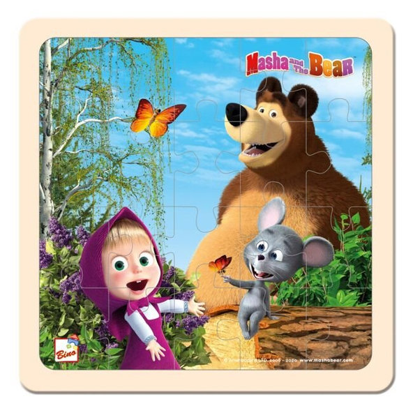 BINO Máša a medveď puzzle s myškou 20x20 cm