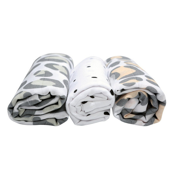 MOTHERHOOD Plienky mušelínové 70x80 cm, 3ks Salmon Ocelot