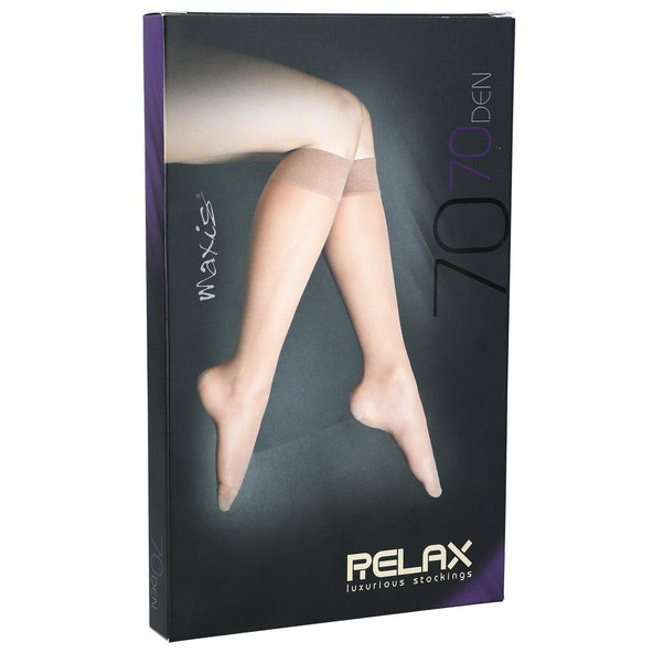 MAXIS NEW RELAX 70 DEN STEHENNÉ PANČUCHY veľkosť XXL s krajkou, svetlé, 1pár