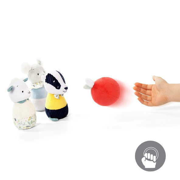 BABYONO Hračka kolky plyšove jazvec Edmund set 4 ks, 3m+