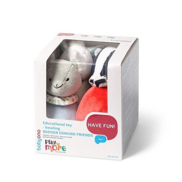 BABYONO Hračka kolky plyšove jazvec Edmund set 4 ks, 3m+