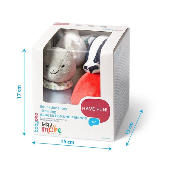 BABYONO Hračka kolky plyšove jazvec Edmund set 4 ks, 3m+