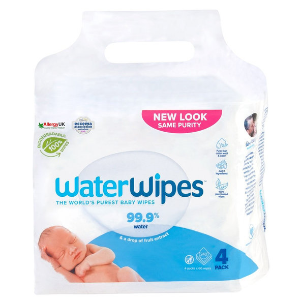 WATERWIPES 100% BIO odbúrateľné obrúsky 4x60ks