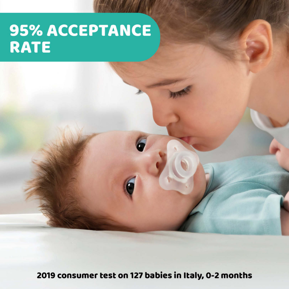 CHICCO Cumlík celosilikónový Physio Mini Soft 2 ks dievča, 2-6m