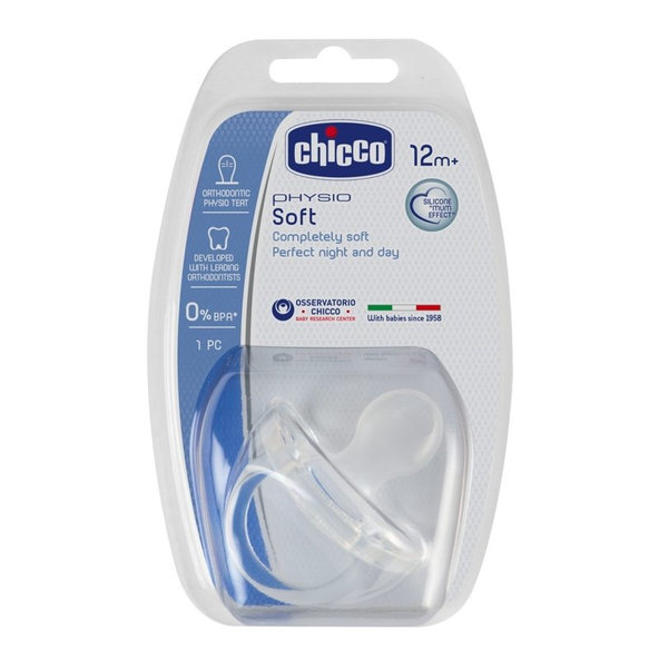 CHICCO Cumlík Physio Soft celosilikónový (12 m+)