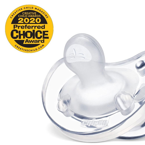 CHICCO Cumlík celosilikónový Physio Soft dievča 2 ks, 6-16m