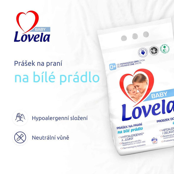LOVELA Baby prášok na pranie na bielu bielizeň 4,1 kg / 41 pracích dávok