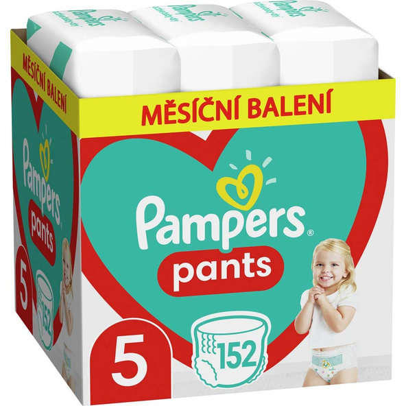 PAMPERS Pants 5 Active Baby Dry 152 ks (11-18 kg) MESAČNÁ ZÁSOBA - plienkové nohavičky