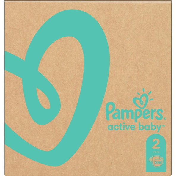 PAMPERS Active Baby jednorazové plienky veľ. 2, 228 ks, 4-8 kg