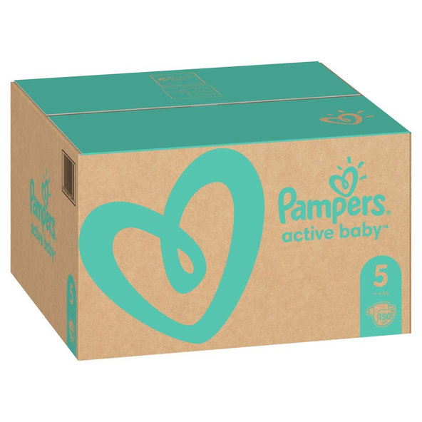 PAMPERS Active Baby 5 (11-16 kg) 150 ks MESAČNÁ ZÁSOBA – jednorazové plienky