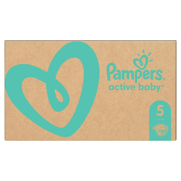 PAMPERS Active Baby 5 (11-16 kg) 150 ks MESAČNÁ ZÁSOBA – jednorazové plienky
