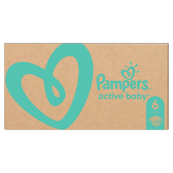 PAMPERS Active Baby 6 (13-18 kg) 128 ks Extra Large - jednorázové plienky