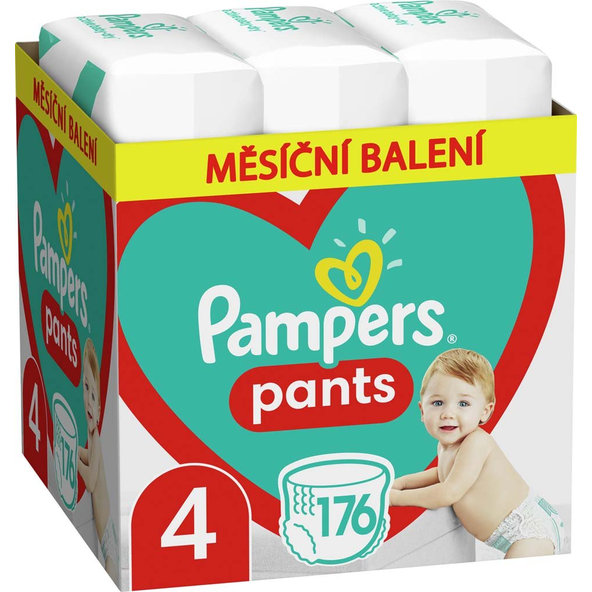 PAMPERS Pants 4 Active Baby Dry 176 ks (9-15 kg) MESAČNÁ ZÁSOBA - plienkové nohavičky
