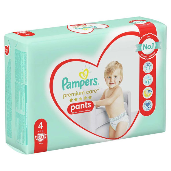 PAMPERS Nohavičky plienkové Premium Care Pants 4 MAXI 9-14kg 38ks