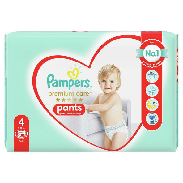 PAMPERS Nohavičky plienkové Premium Care Pants 4 MAXI 9-14kg 38ks