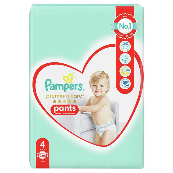 PAMPERS Nohavičky plienkové Premium Care Pants 4 MAXI 9-14kg 38ks