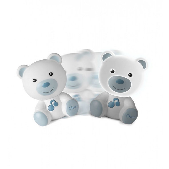 CHICCO Nočné svetielko hudobné Macko modré 0m+