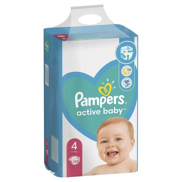 PAMPERS Plienky Active Baby 4 MAXI 9-14kg 132ks