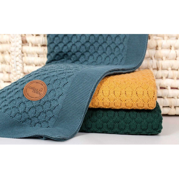 CEBA Deka pletená v darčekovom balení 90 x 90 Vlny Emerald
