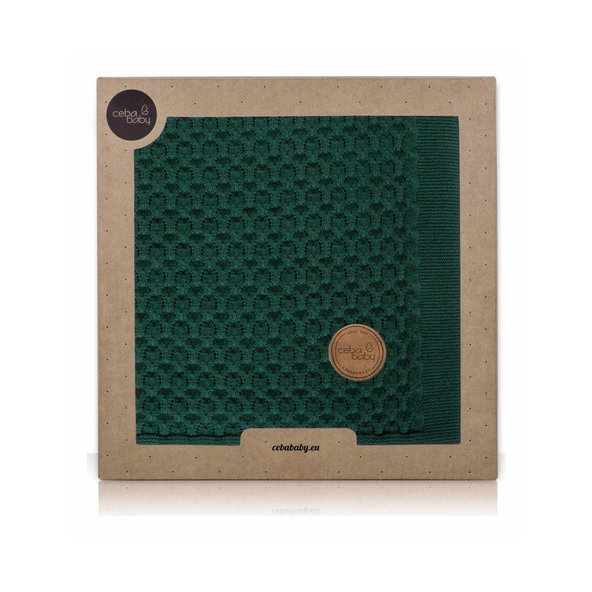 CEBA Deka pletená v darčekovom balení 90 x 90 Vlny Emerald