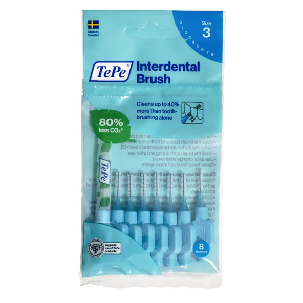 TePe Originál medzizubné kefky dentálnu starostlivosť, 0,6 mm, 8ks (modrá)