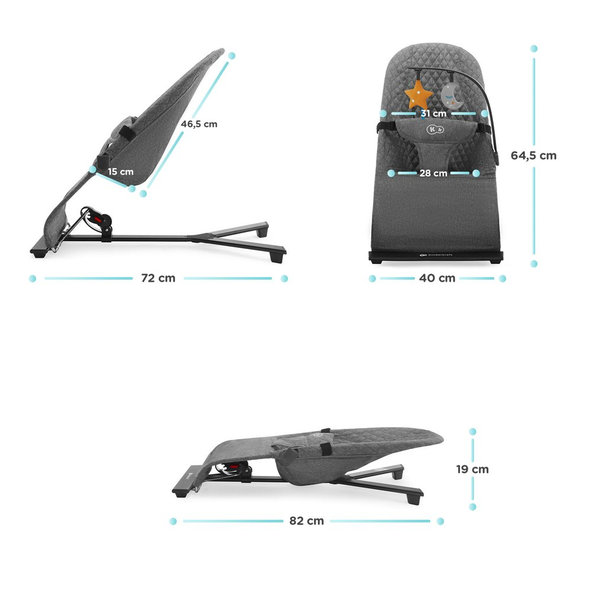KINDERKRAFT Lehátko pohupujúce Mimi Pink, do 9kg